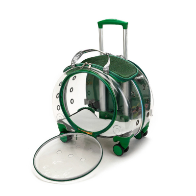 Portable Breathable Clear View Pet Trolley Bag Backpack Carrier With Wheels