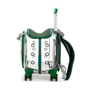 Portable Breathable Clear View Pet Trolley Bag Backpack Carrier With Wheels