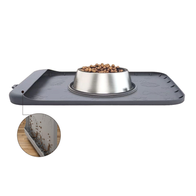 Dog Food Mat Silicone Dog Mats With Pocket For Catches Spill And Residue