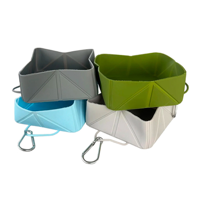 Pet Silicone Folding Bowl Rectangular Travel Food Bowl Foldable Bowl