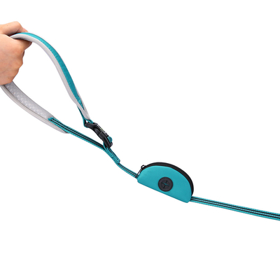 Reflective Padded Nylon Dog Leash With Handle Poop Bag Holder