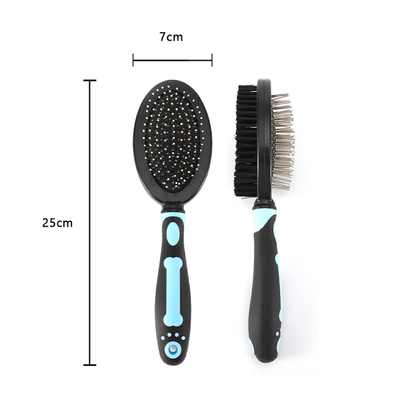 Double Sided Dog Massage Brush Pin Bristle Grooming Brush For All Dogs