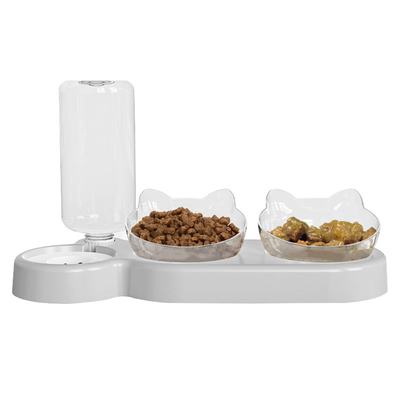 Automatic Pet Cat Water Feeder Dispenser 3 In 1 With Double Pet Bowl