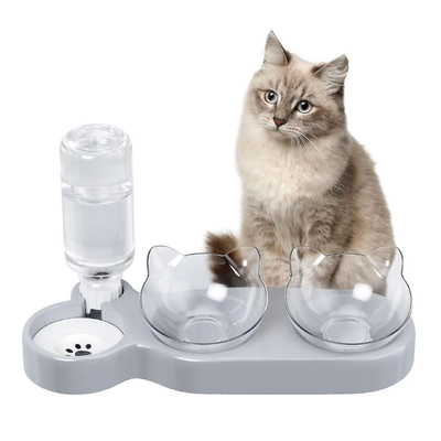 Automatic Pet Cat Water Feeder Dispenser 3 In 1 With Double Pet Bowl