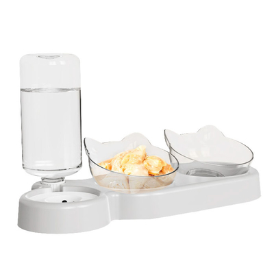Automatic Pet Cat Water Feeder Dispenser 3 In 1 With Double Pet Bowl