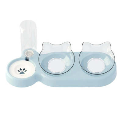 Automatic Pet Cat Water Feeder Dispenser 3 In 1 With Double Pet Bowl