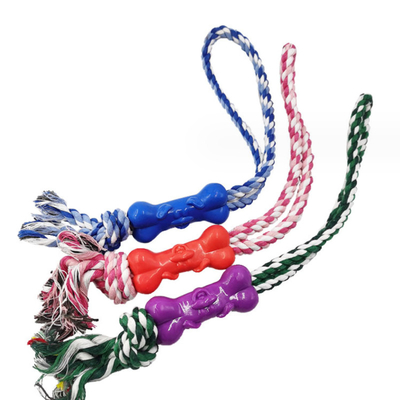 Interactive Durable Dog Knot Rope Bone Dog Teeth Cleaning Toy For Chewers