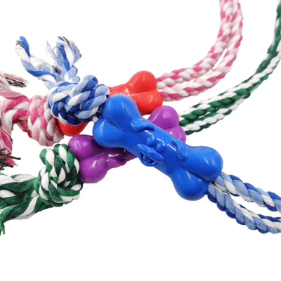 Interactive Durable Dog Knot Rope Bone Dog Teeth Cleaning Toy For Chewers