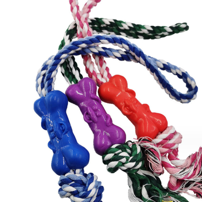 Interactive Durable Dog Knot Rope Bone Dog Teeth Cleaning Toy For Chewers