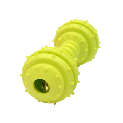 4.5 X 12cm Durable TPR Dog Cat Dumbbell With Bell Bite Chew Toy Barbell Toy