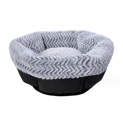 Deep Wall Round Pet Bed With Soft Fleece Cozy Self Warming Dog Cat Bed