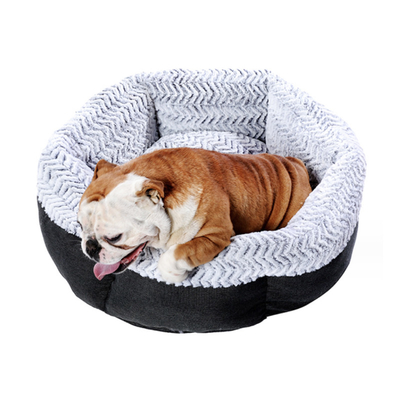 Deep Wall Round Pet Bed With Soft Fleece Cozy Self Warming Dog Cat Bed