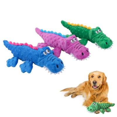 Plush Crocodile Squeaker Dog Toy With Sound Paper Airbag Relieves Anxiety