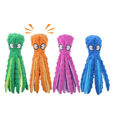 Octopus No Stuffing Crinkle Plush Dog Toys Dog Squeaky Toys Interactive Chew Toys