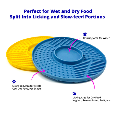 Non Toxic Collapsible Pet Lick Mat With Suction Base Dishwasher Friendly Design