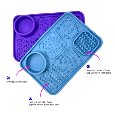 Silicone Dog Slow Feeding Mat Lick Mat For Dogs Cats With Suction Cups