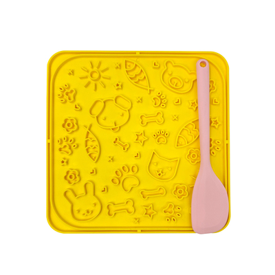 Dog Feeding Lick Mat Square Pet Slow Feeders Anti Gulping Healthy Eating