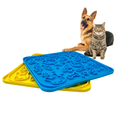 Dog Feeding Lick Mat Square Pet Slow Feeders Anti Gulping Healthy Eating
