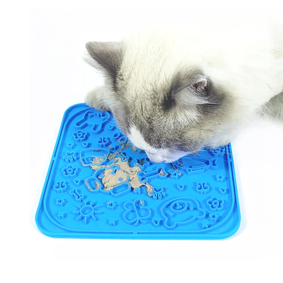 Dog Feeding Lick Mat Square Pet Slow Feeders Anti Gulping Healthy Eating