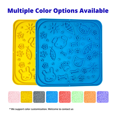 Dog Feeding Lick Mat Square Pet Slow Feeders Anti Gulping Healthy Eating