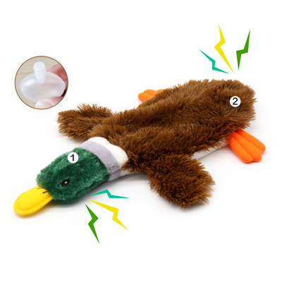 Stuffing Free Interactive Squeaky Puppy Wild Duck Dog Soft Plush Toys