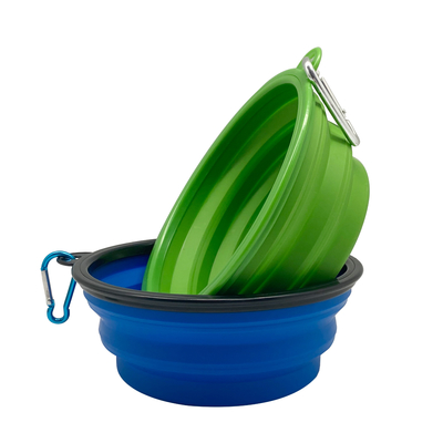 Silicone Portable Collapsible Slow Feeder Pet Dog Water Bowl With Lid Pet Folding Bowl