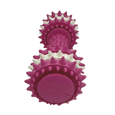 Durable Rubber Dog Chew Toy Dumbbell Shape With Teeth Cleaning Bumps