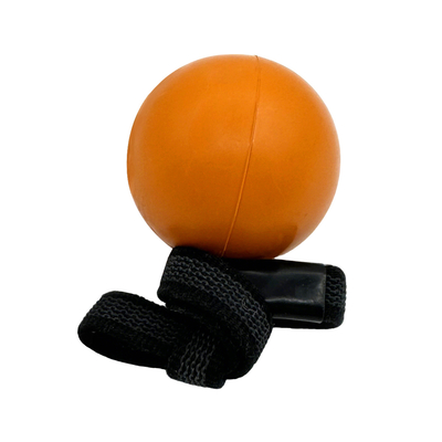 Orange Rubber Ball With Rope Dog Toy Durable For Chewing Tugging Fetching
