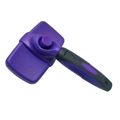 Self Cleaning Dog Brush With Non Slip Handle Removes Loose Hair Tangles