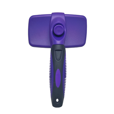 Self Cleaning Dog Brush With Non Slip Handle Removes Loose Hair Tangles