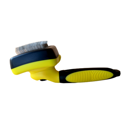 Self Cleaning Dog Brush With Non Slip Handle Removes Loose Hair Tangles