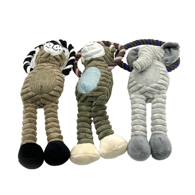 Squeaky Plush Rope Dog Toy Durable Interactive Teething Anxiety Relief Toy