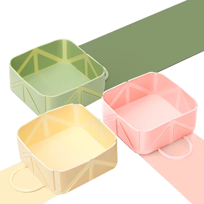 Pet Silicone Folding Bowl Rectangular Travel Food Bowl Foldable Bowl