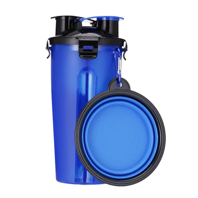 Portable Dog Travel Water Bottle With Food Container And Detachable Silicone Bowl