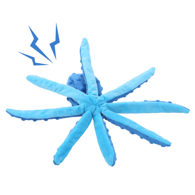 Octopus No Stuffing Crinkle Plush Dog Toys Dog Squeaky Toys Interactive Chew Toys