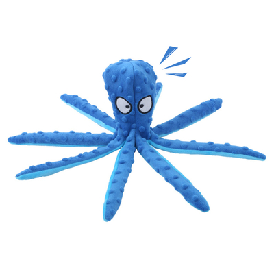 Octopus No Stuffing Crinkle Plush Dog Toys Dog Squeaky Toys Interactive Chew Toys