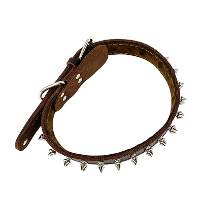Genuine Leather Pet Collar with Studded Design – Stylish, Durable, and Comfortable