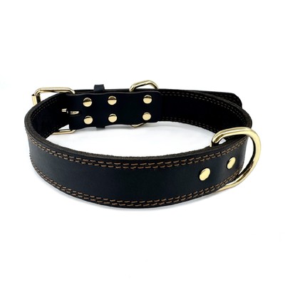 Genuine Leather Dog Collar – Durable, Comfortable, Adjustable, Classic Style
