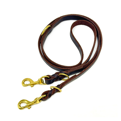 Multifunctional Genuine Leather Dog Leash – Adjustable, Durable & Versatile
