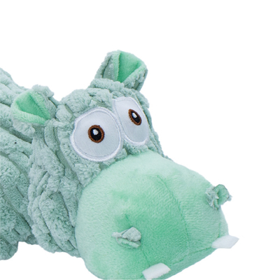 Green Hippo Plush Squeaky Dog Toy – Soft Chew, Tug & Play Toy For Small To Large Dogs