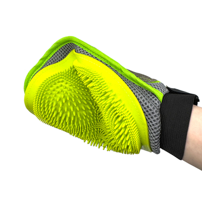 Pet Hair Remover Glove Grooming Deshedding Massage Bathing Mitt For Dogs Cats