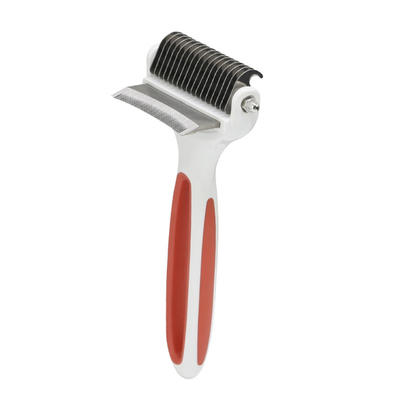 2-in-1 Pet Grooming Brush, Deshedding Tool & Dematting Comb For Dogs And Cats
