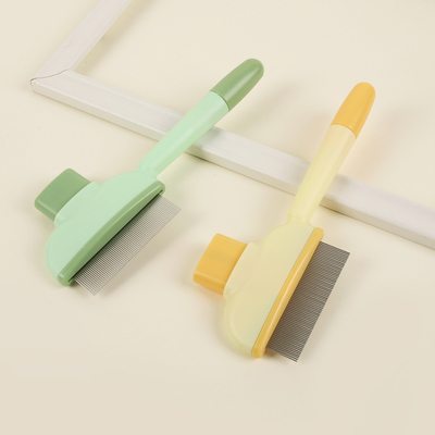 Pet Hair Removal Comb Flea Comb Self-cleaning With Release Button Easy Grooming For Cats Dogs.