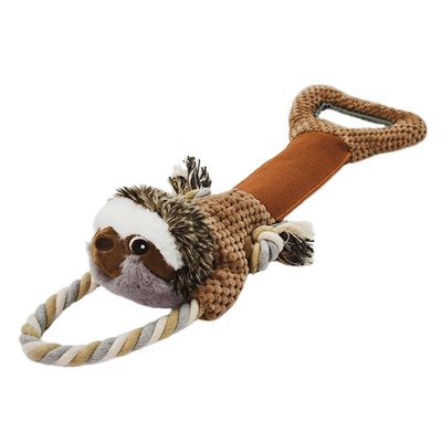 Dog Plush Toy Indestructible Squeaky Tug Of War With Cotton Crinkle Paper