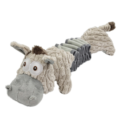Plush Donkey Dog Toy Squeaky Interactive Chew Tug Toy For Small Medium And Large Dogs