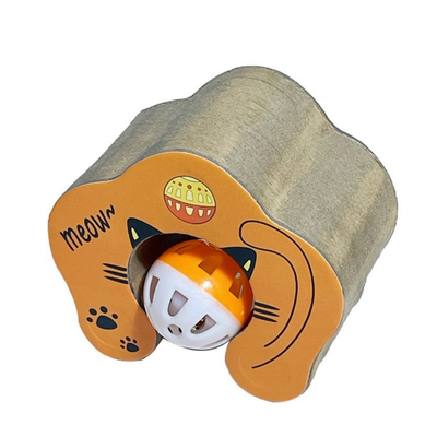 Cat Ball Roller Scratching Toy Retractable Board With Bells For Kittens Cats