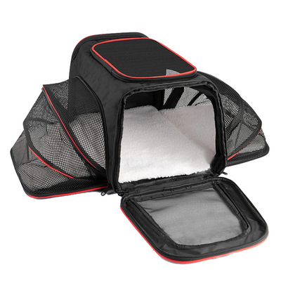 Pet Carrier Large Airline Approved, Expandable Cat Carrier Bag For Vet Visits And Traveling
