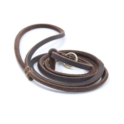 Pet Genuine Leather Leash Slip Lead, Adjustable Dog Training Leash For Small Dogs
