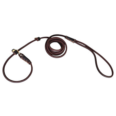 Lightweight Adjustable Durable Pet Genuine Leather Slip Lead For Small Medium Dogs