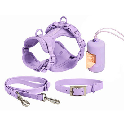 Durable PVC Pet Set Leash And Collar Adjustable Waterproof Set For Small Medium Large Dogs